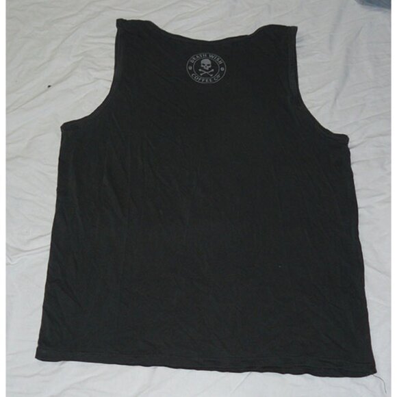 Large Death Wish Coffee Tank Top Shirt Double-Sided RARE, EUC - Picture 2 of 2
